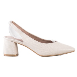 Goodin Escarpins élégants à talon apparent beige