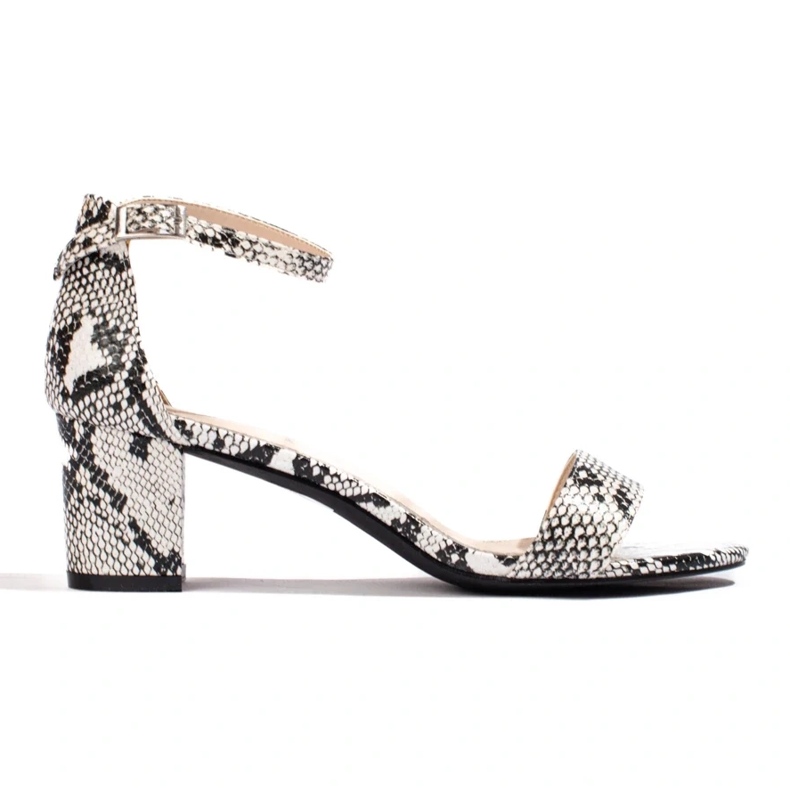 Goodin Sandales à talons imprimé serpent blanche
