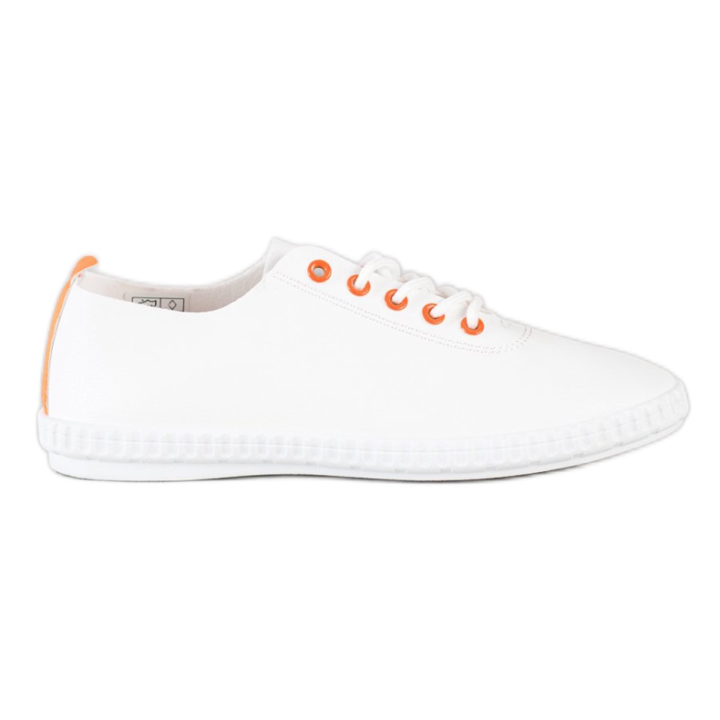 SHELOVET Baskets légères avec cuir écologique blanche orange