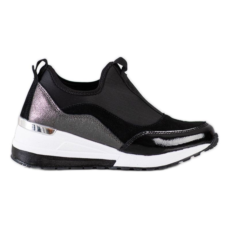 Goodin Baskets compensées en cuir le noir
