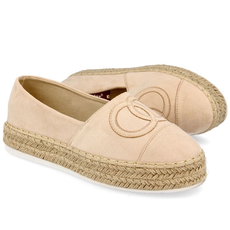 PS1 Espadrilles Femme Sur Une Plateforme De Paille Beige Febi