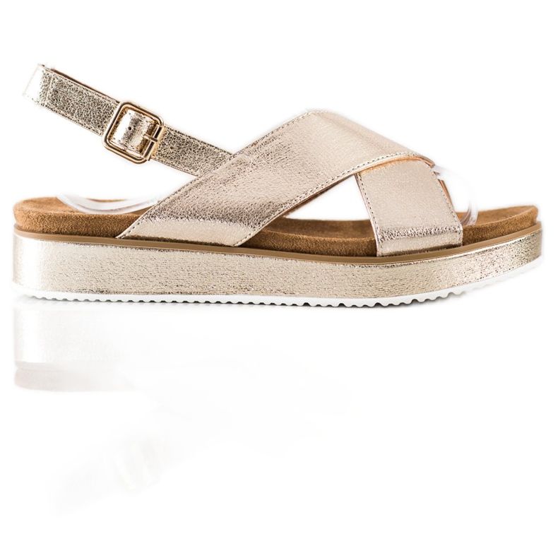 Goodin Sandales dorées sur la plate-forme d'or