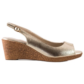 Goodin Sandales compensées décontractées doré