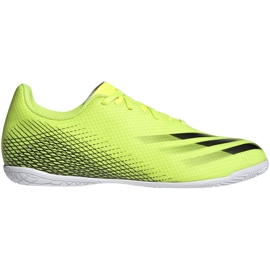 Adidas X Ghosted.4 In chaussures de football jaune-noir-blanc FW6906 jaunes Adidas X Ghosted.4 In chaussures de football jaune-noir-blanc FW6906 jaunes