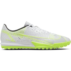 Nike Mercurial Vapor 14 Academy Tf CV0978 107 chaussures de football blanche blanche