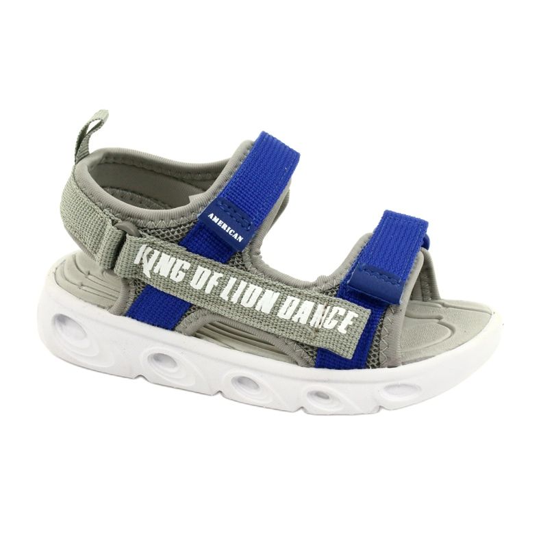 American Club Sandals Boys With Velcro mousse Sole intérieure RL27 / 21 Gray gris