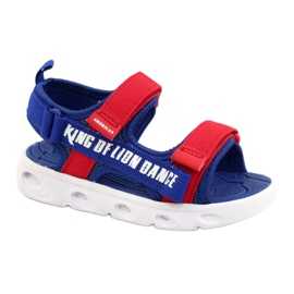 American Club Sandales des garçons bleus pour Velcro American RL27 / 21 Insert en mousse