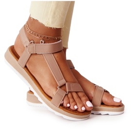 MSMG Sandales Pour Femmes Sur Une Semelle En Caoutchouc Marron Stranger brun kaki