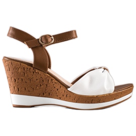 Sandales à la mode sur le coin Sergio Leone blanc brun