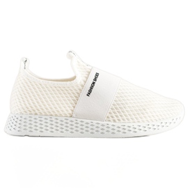 SHELOVET Baskets à enfiler avec maille blanc