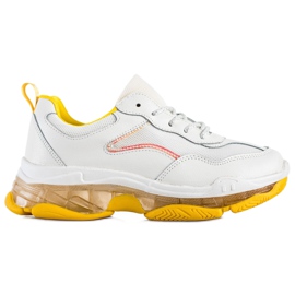Goodin Baskets en cuir blanche