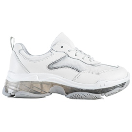 Goodin Baskets en cuir blanche