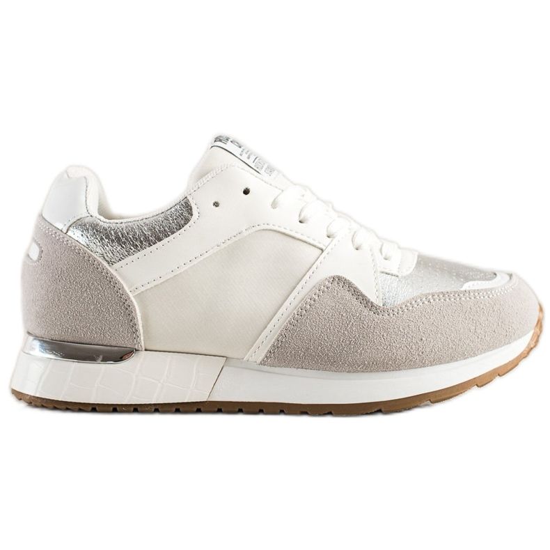SHELOVET Baskets élégantes blanches et grises