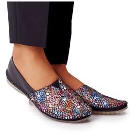 Ballerines en cuir pour femmes Maciejka 01930-87 noires le noir multicolore