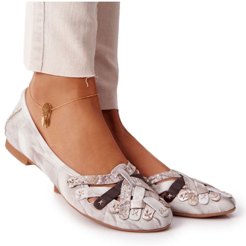 Ballerines Cuir Femme Maciejka 01358-44 Beige Sale