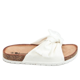 Blanc WS11 Chaussons blancs en coton