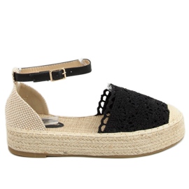 Espadrilles noires en dentelle 888-85 Noir le noir