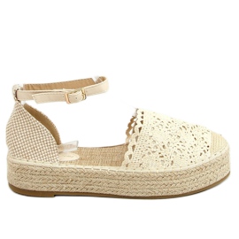 Espadrilles en dentelle beige 888-85 Beige