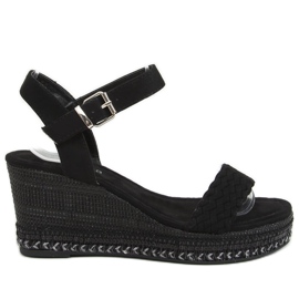 Noir LL-31 Sandales compensées noires