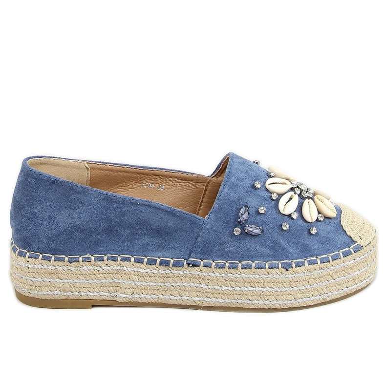 Espadrilles bleues à coquillages 2798 Bleu