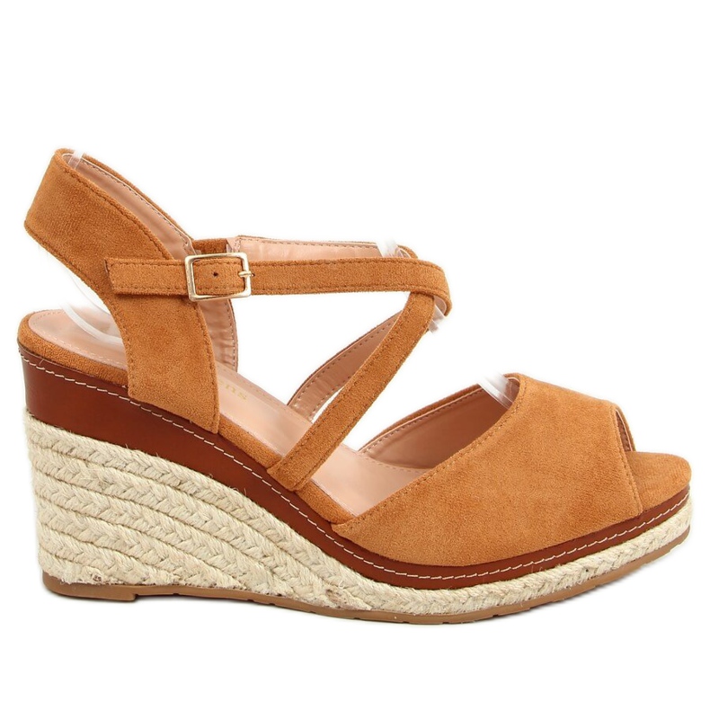 Espadrilles à bout ouvert camel FG19 Camel brun