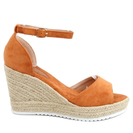 Sandales espadrilles compensées camel 888-89 Camel brun