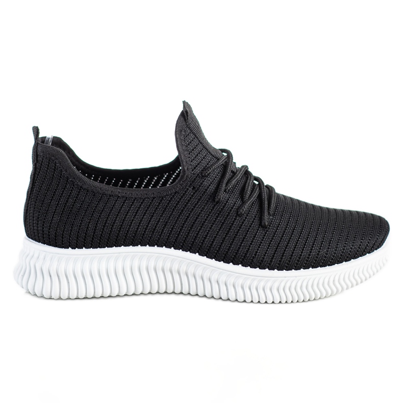 SHELOVET Baskets à enfiler confortables le noir