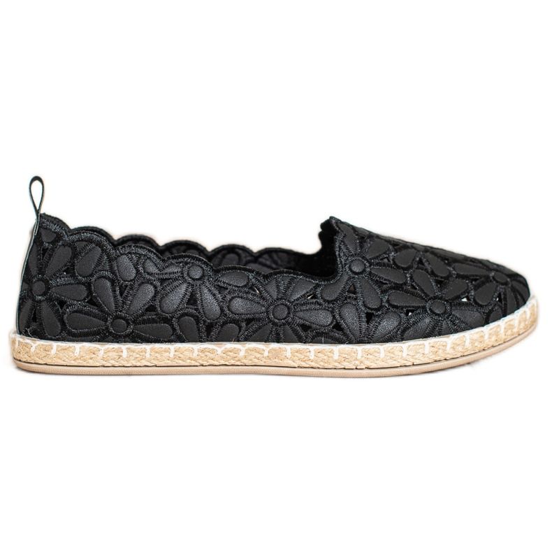 SHELOVET Espadrilles À Motif Floral le noir