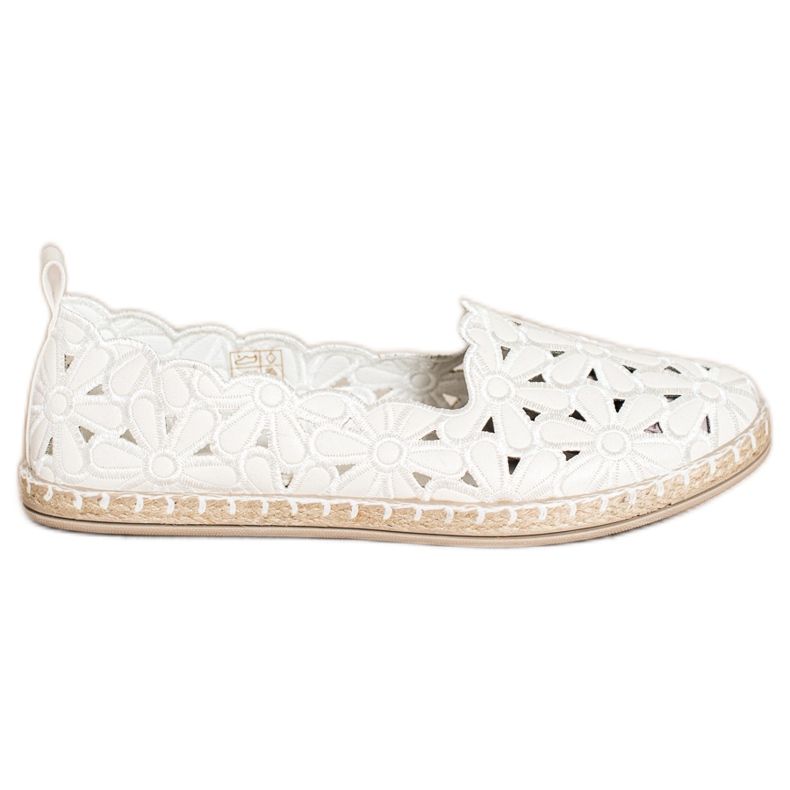 SHELOVET Espadrilles À Motif Floral blanche
