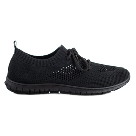 SHELOVET Baskets noires ajourées le noir SHELOVET Baskets noires ajourées le noir