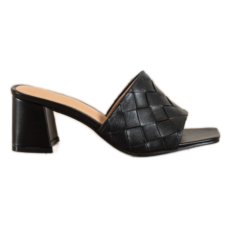 SHELOVET Pantoufles matelassées noires pour femmes le noir SHELOVET Pantoufles matelassées noires pour femmes le noir