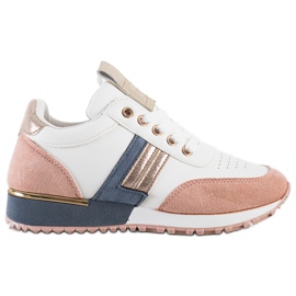 SHELOVET Baskets avec insert en daim blanc multicolore