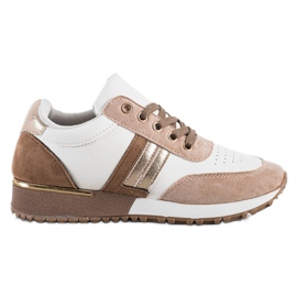 SHELOVET Baskets décontractées blanche multicolore