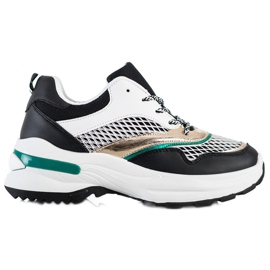 SHELOVET Baskets sur la plate-forme avec maille blanche le noir multicolore
