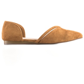 Goodin Ballerines en daim avec découpe brun