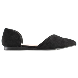 Goodin Ballerines En Daim Avec Découpe le noir