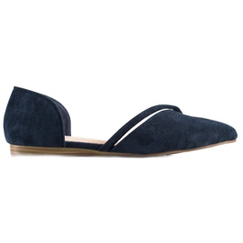 Goodin Ballerines En Daim Avec Découpe bleu marin