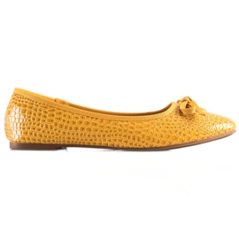 Goodin Ballerines en cuir écologique jaune