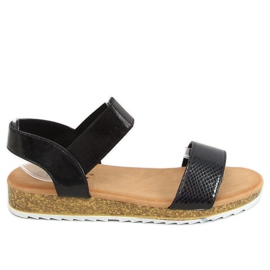 Sandales noires pour femmes 38853 Noir le noir