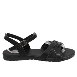 Sandales noires pour femmes 3160 Noir le noir