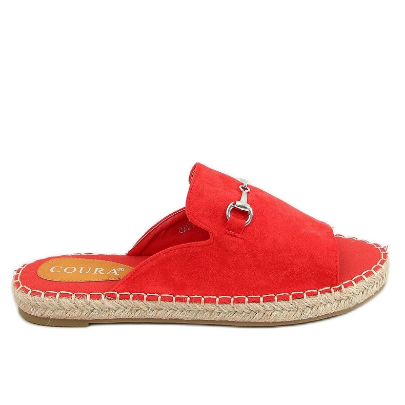 Espadrilles chaussons à boucle rouge 8294 Rouge