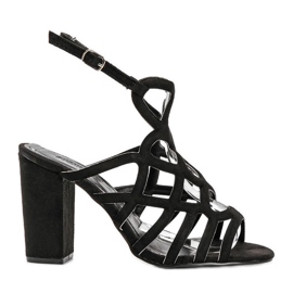 Sandales noires ajourées sur le montant Imani