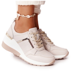 S.Barski Baskets Compensées En Cuir S. Barki Beige