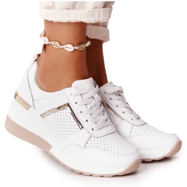 Baskets Compensées Cuir S.Barski Blanc blanche