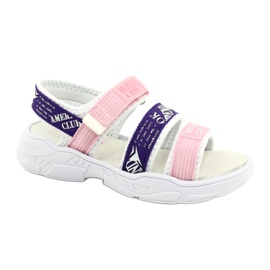 American Club Sandales de sport Semelle intérieure en cuir RL29/21 Rose et violet
