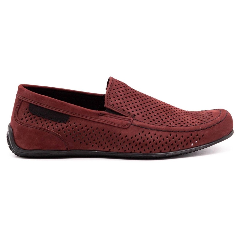 Polbut Mocassins homme cuir 2105P bordeaux rouge