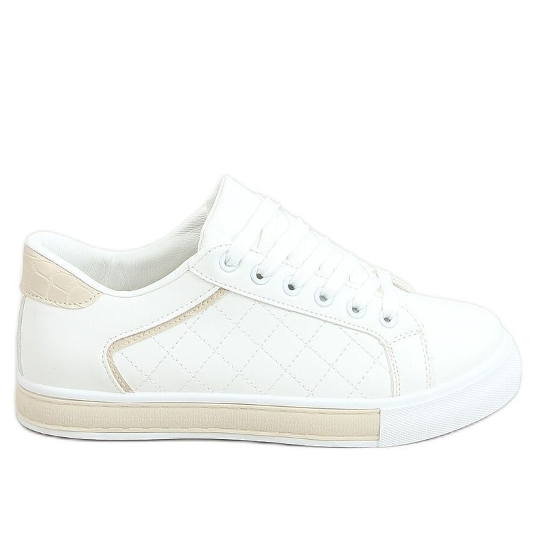 Baskets femme blanches et beiges A88-86 Beige Baskets femme blanches et beiges A88-86 Beige