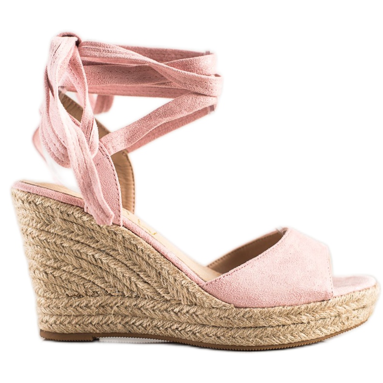 Sabatina Sandales nouées sur le coin rose