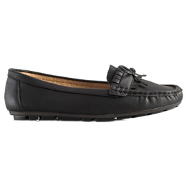 Clowse Mocassins Noirs Avec Nœud le noir