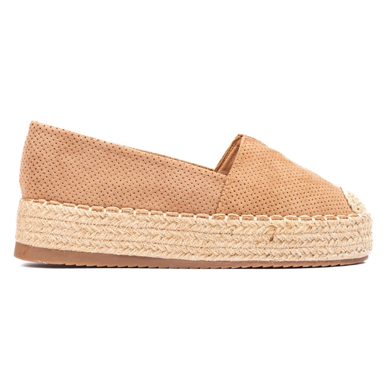 SHELOVET Espadrilles sur la plate-forme beige
